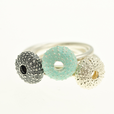 Alex Yule, sea urchin rings with enamel
