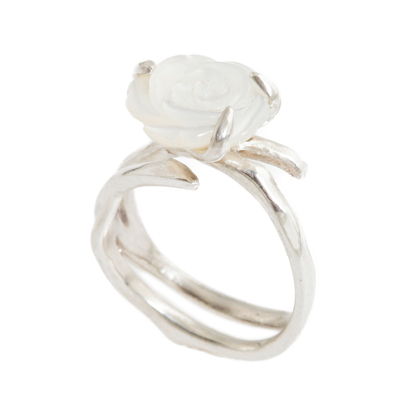 Claire Hart mother of pearl rose ring