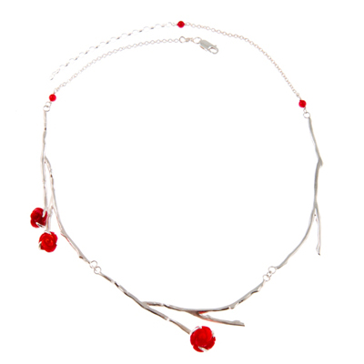 Claire Hart coral rose necklace 2