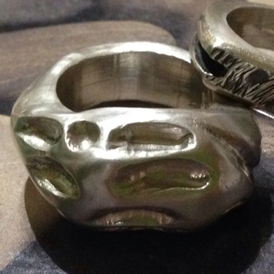 Jessamy Harvey wax carved silver ring