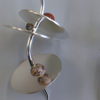 Katell Leclaire, silver and jasper earrings