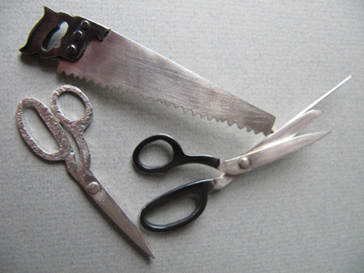 Maggie Laing, scissor pins, saw pin, silver