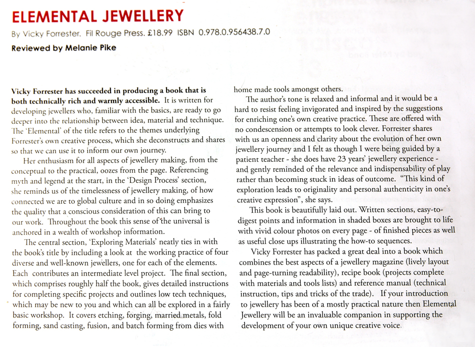 Elemental Jewellery book review, ACJ